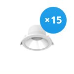 Multipack 15x Noxion Downlight LED Apollo 9W 1100lm 60D - 830 Blanc Chaud | 145mm - Diamètre 120mm - UGR <19