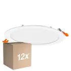 Multipack 12x Osram Downlight LED Recess Slim Blanc 22W 2000lm 110D - 840 Blanc Froid| Diamètre 200mm - IP20